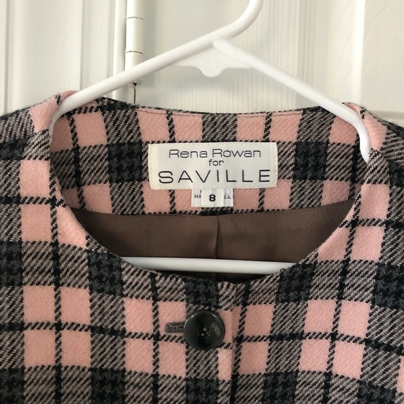 Vintage Rena Rowan for Saville Clueless Style 100% Wool Plaid Button Down Blazer - Picture 4 of 10